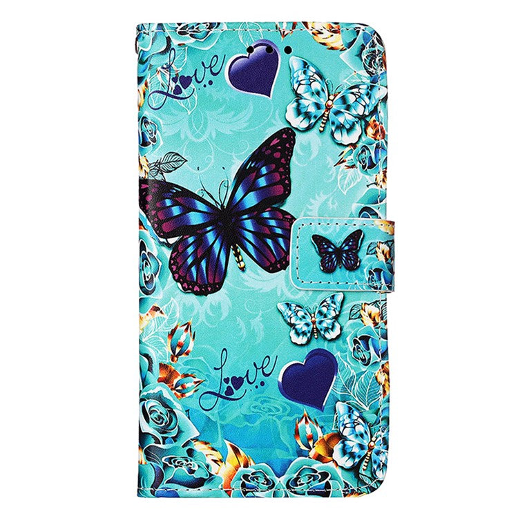 YB Pattern Printing Leather Series-4 for Oppo Reno11 5G (Global) Phone Case with Wallet Stand - Butterfly and Heart