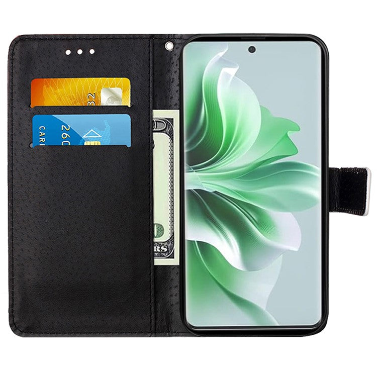 YB Pattern Printing Leather Series-4 for Oppo Reno11 5G (Global) Phone Case with Wallet Stand - Rose