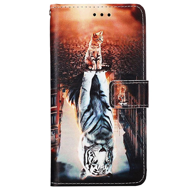 YB Pattern Printing Leather Series-4 for Oppo Reno11 5G (Global) Phone Case with Wallet Stand - Cat and Tiger