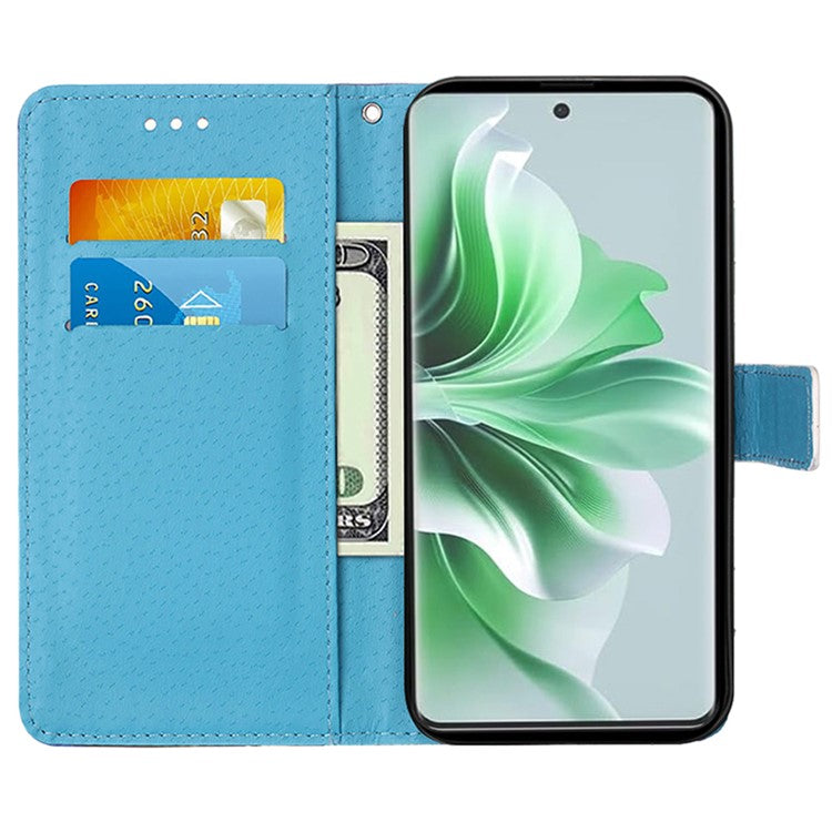YB Pattern Printing Leather Series-4 for Oppo Reno11 Pro 5G (Global) Case Phone Wallet Cover - Eiffel Tower and Butterfly