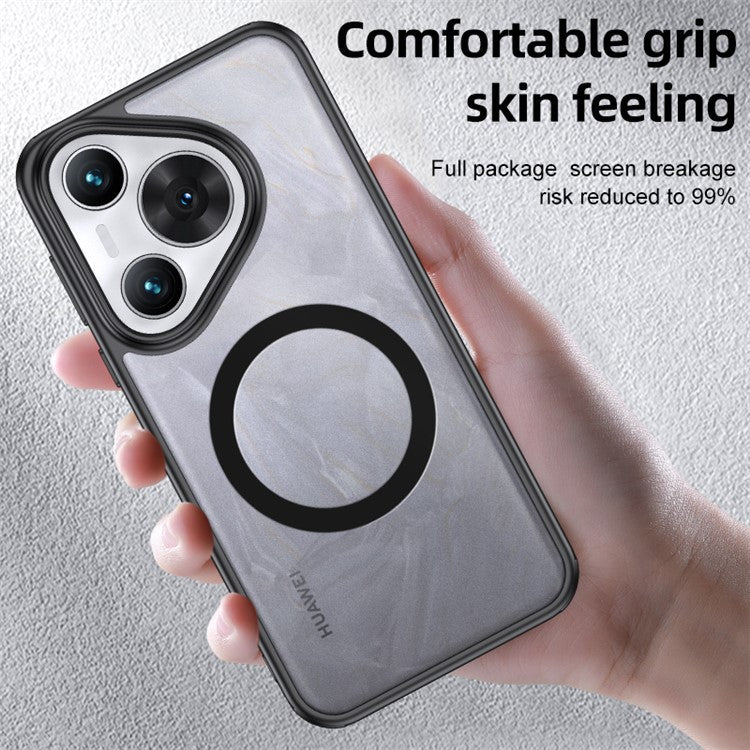 For Huawei Pura 70 Slim Phone Cases Compatible with MagSafe PC+TPU Phone Back Cover - Matte Black