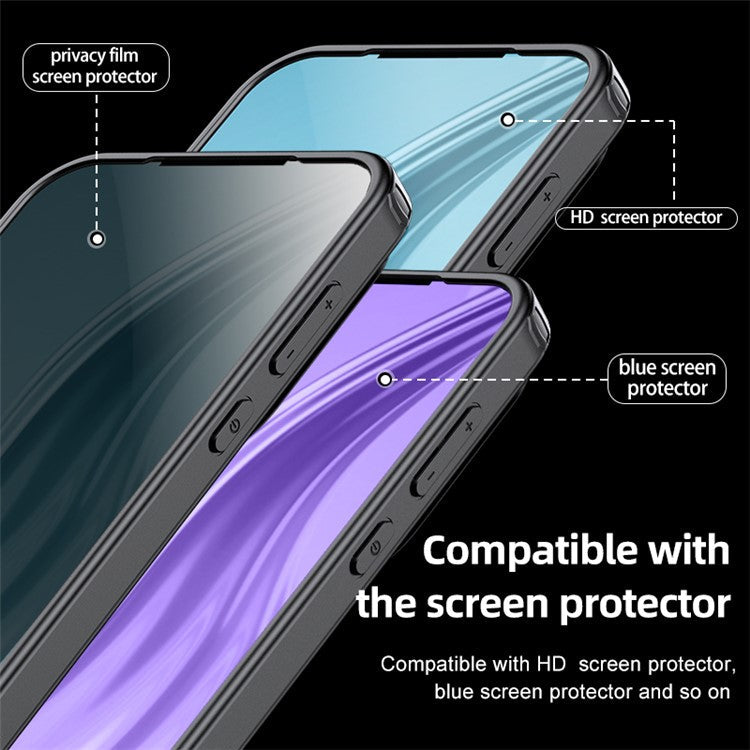For Huawei Pura 70 Anti-Scratch Cell Phone Case Hybrid TPU + PC Slim-Fit Phone Cover - Matte Black