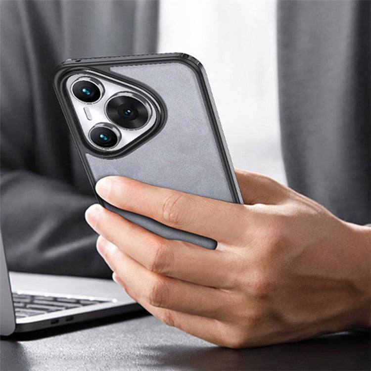 For Huawei Pura 70 Anti-Scratch Cell Phone Case Hybrid TPU + PC Slim-Fit Phone Cover - Matte Black