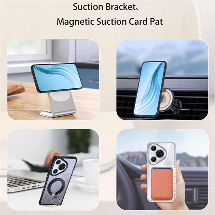 For Huawei Pura 70 Anti-Scratch Cell Phone Case Hybrid TPU + PC Slim-Fit Phone Cover - Matte Black