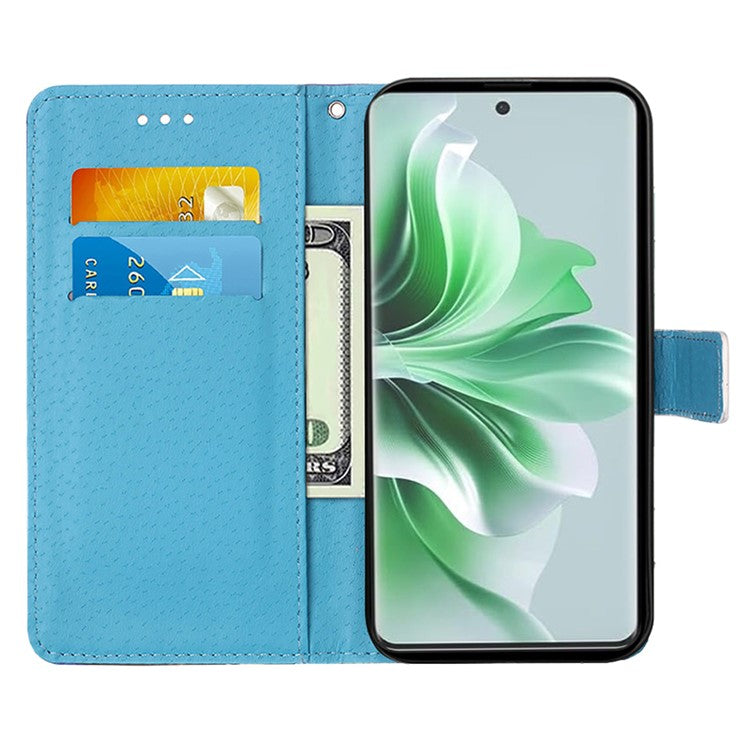 YB Pattern Printing Leather Series-4 for Oppo A79 5G / A2 5G Case Leather Wallet Flip Cover - Butterfly and Heart