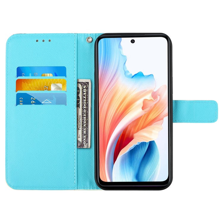 YB Pattern Printing Leather Series-2 For Oppo A79 5G / A2 5G Wallet Case Leather Phone Cover - Golden Butterflies