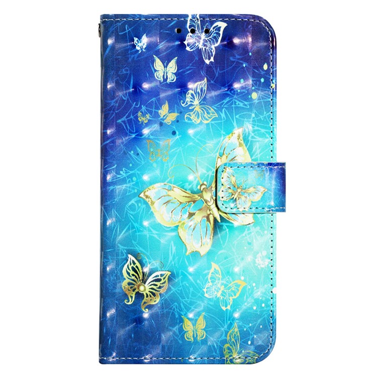 YB Pattern Printing Leather Series-2 For Oppo A79 5G / A2 5G Wallet Case Leather Phone Cover - Golden Butterflies