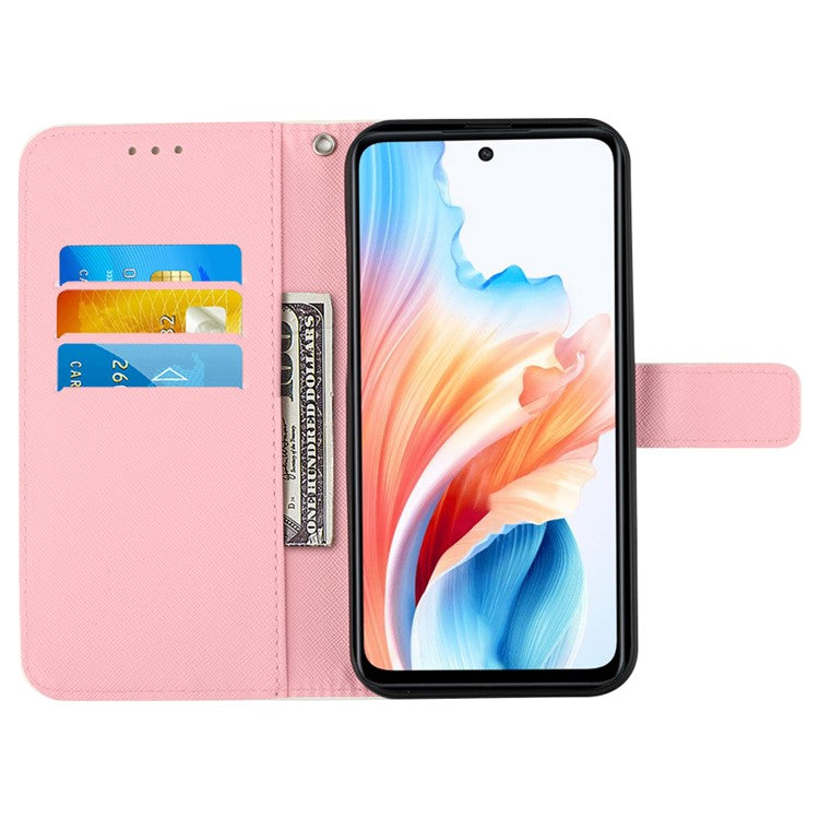 YB Pattern Printing Leather Series-2 For Oppo A79 5G / A2 5G Wallet Case Leather Phone Cover - Rose Butterflies