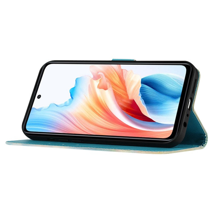 YB Pattern Printing Leather Series-2 For Oppo Reno11 5G (Global) Case Anti-Drop Leather Phone Cover - Grey Owl