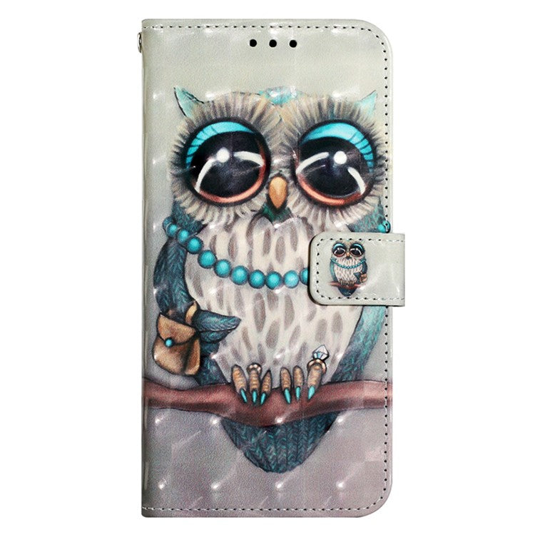 YB Pattern Printing Leather Series-2 For Oppo Reno11 5G (Global) Case Anti-Drop Leather Phone Cover - Grey Owl