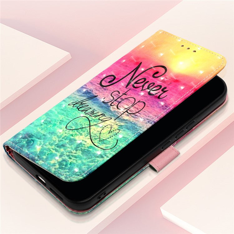 YB Pattern Printing Leather Series-2 For Oppo Reno11 5G (Global) Case Anti-Drop Leather Phone Cover - Never Stop Dreaming