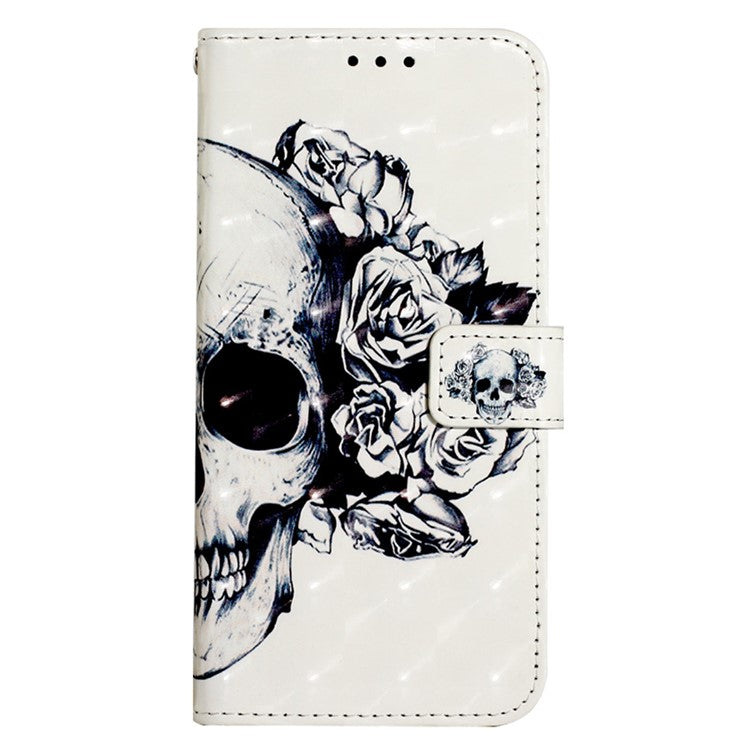 YB Pattern Printing Leather Series-2 For Oppo Reno11 5G (Global) Case Anti-Drop Leather Phone Cover - Skull