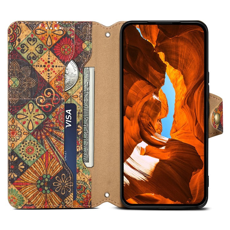 For Samsung Galaxy A05s 4G Case with Card Holder PU Leather Floral Protective Phone Cover - Autumn / Yellow