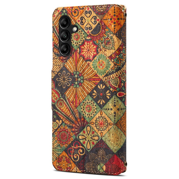 For Samsung Galaxy A05s 4G Case with Card Holder PU Leather Floral Protective Phone Cover - Autumn / Yellow