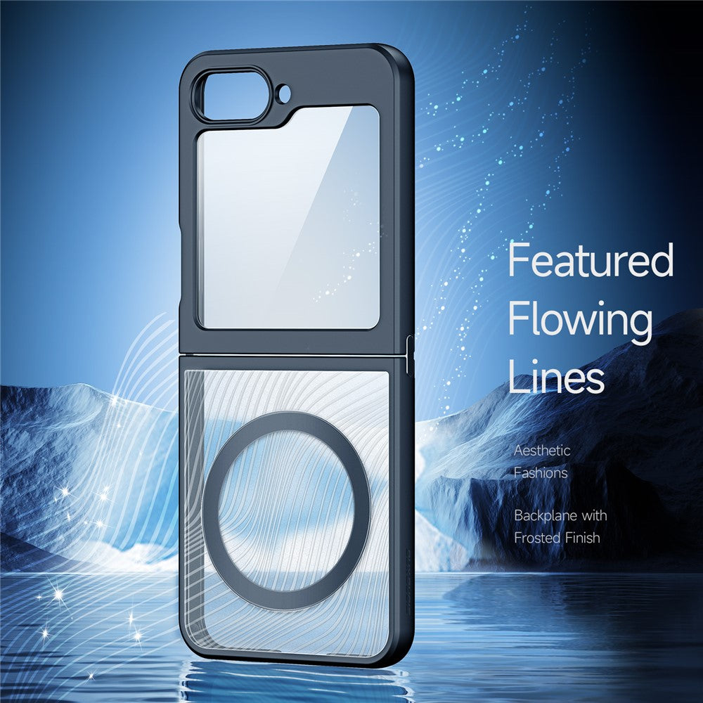 DUX DUCIS Aimo Series for Samsung Galaxy Z Flip7 FE 5G / Z Flip6 5G Case Compatible with MagSafe PC+TPU Phone Cover (REACH Certification), Black
