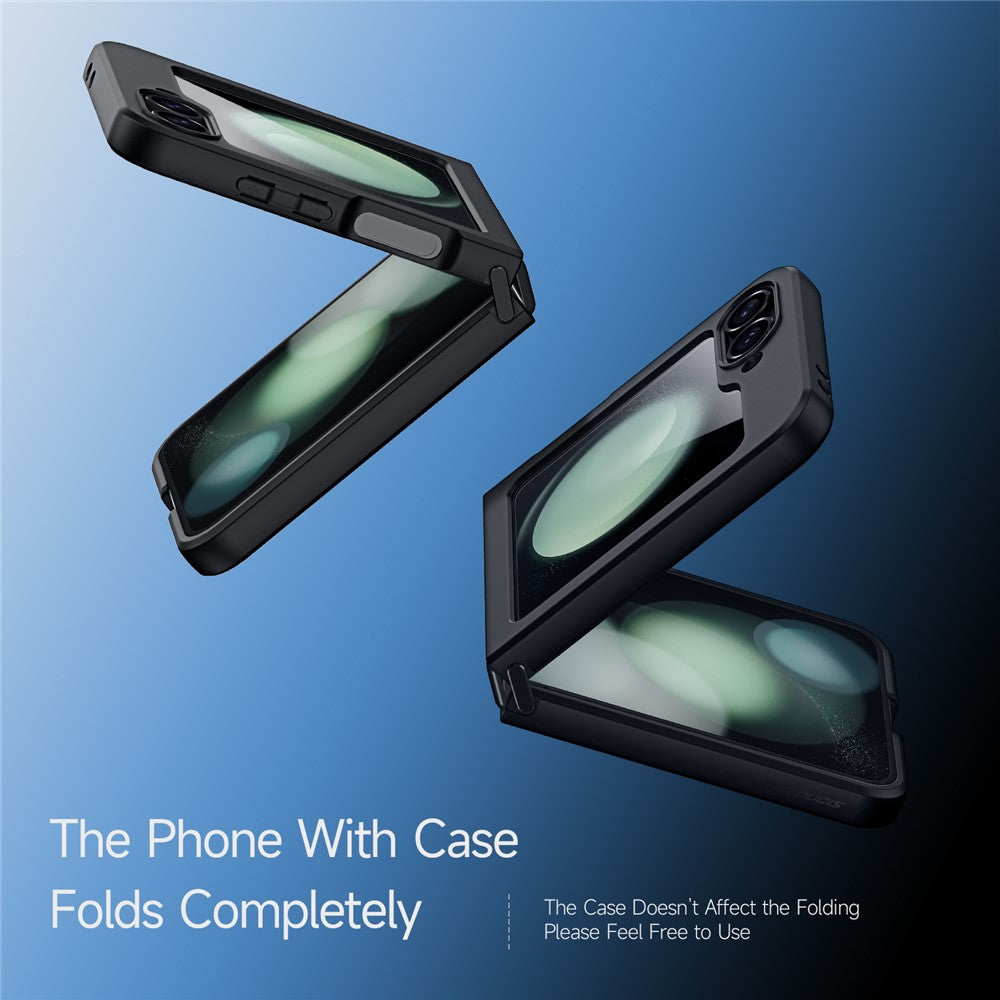 DUX DUCIS Aimo Series for Samsung Galaxy Z Flip7 FE 5G / Z Flip6 5G Case Compatible with MagSafe PC+TPU Phone Cover (REACH Certification), Black