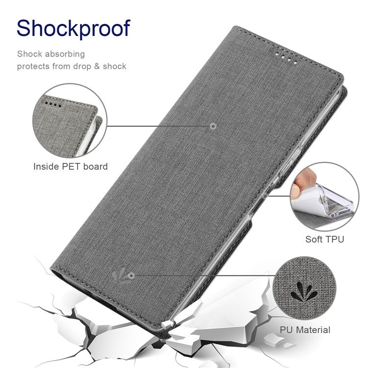 VILI DMX Series For Oppo A79 5G / A2 5G Case Card Holder Leather Magnetic Closure Phone Cover - Grey