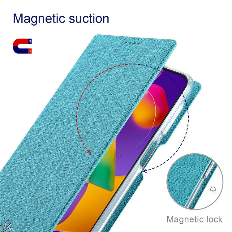 VILI DMX Series For Oppo A79 5G / A2 5G Case Card Holder Leather Magnetic Closure Phone Cover - Blue
