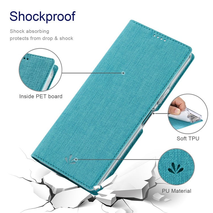 VILI DMX Series For Oppo A79 5G / A2 5G Case Card Holder Leather Magnetic Closure Phone Cover - Blue