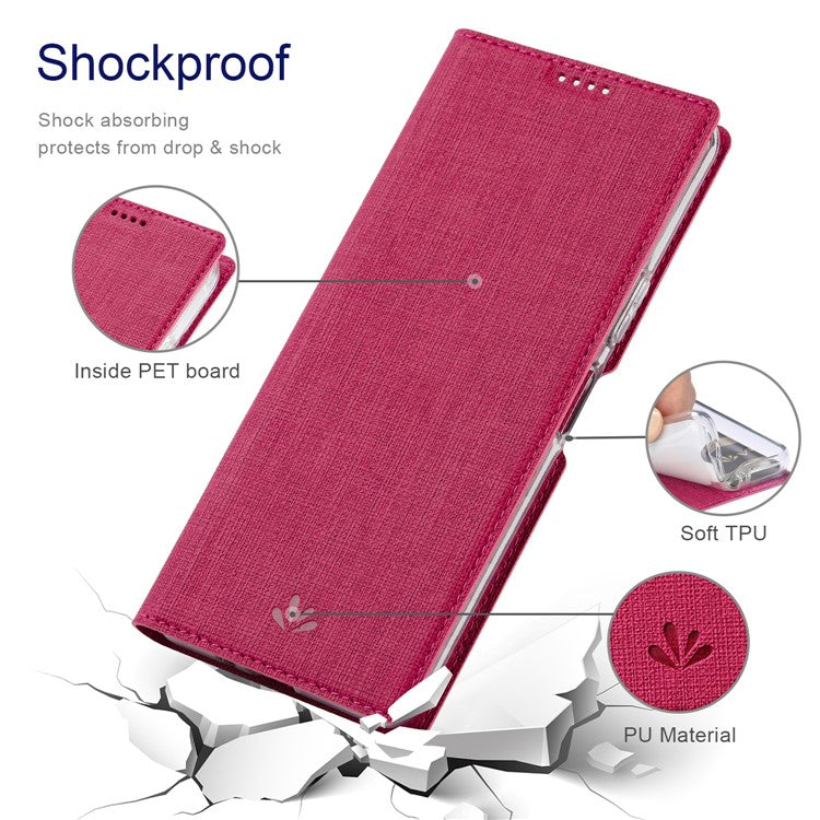 VILI DMX Series For Oppo A79 5G / A2 5G Case Card Holder Leather Magnetic Closure Phone Cover - Rose