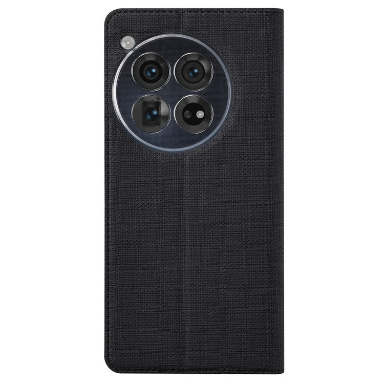 VILI DMX Series For OnePlus 12 5G Case with Card Holder Slot Leather Stand Phone Cover - Black