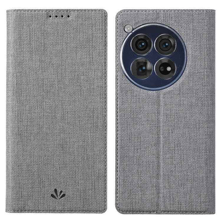 VILI DMX Series For OnePlus 12 5G Case with Card Holder Slot Leather Stand Phone Cover - Grey