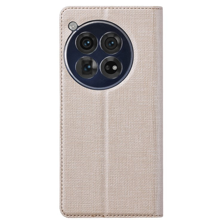 VILI DMX Series For OnePlus 12 5G Case with Card Holder Slot Leather Stand Phone Cover - Khaki