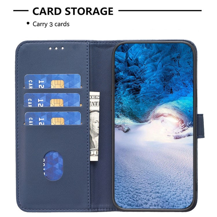BINFEN COLOR BF17 For Samsung Galaxy M15 5G Case Magnetic Closing Drop-proof Phone Wallet Cover - Blue