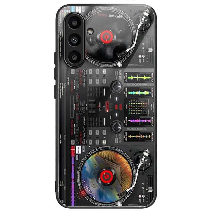 For Samsung Galaxy A14 4G / 5G Cover Anti-scratch Tempered Glass+TPU+PC Cell Phone Case - Music