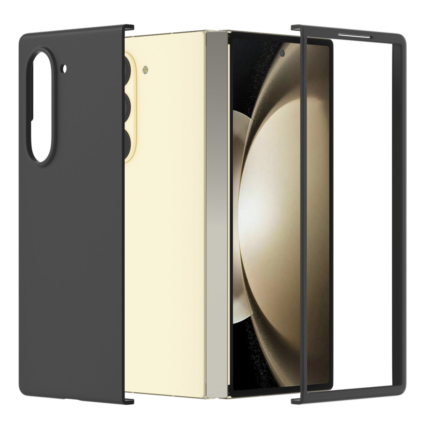 For Samsung Galaxy Z Fold6 5G PC Case Skin-touch Anti-scratch Folding Phone Cover - Black