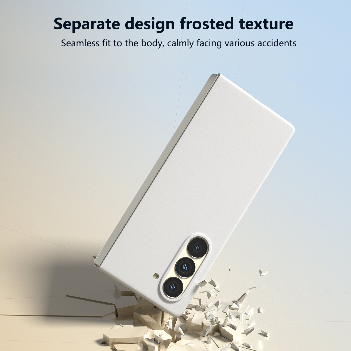 For Samsung Galaxy Z Fold6 5G PC Case Skin-touch Anti-scratch Folding Phone Cover - White