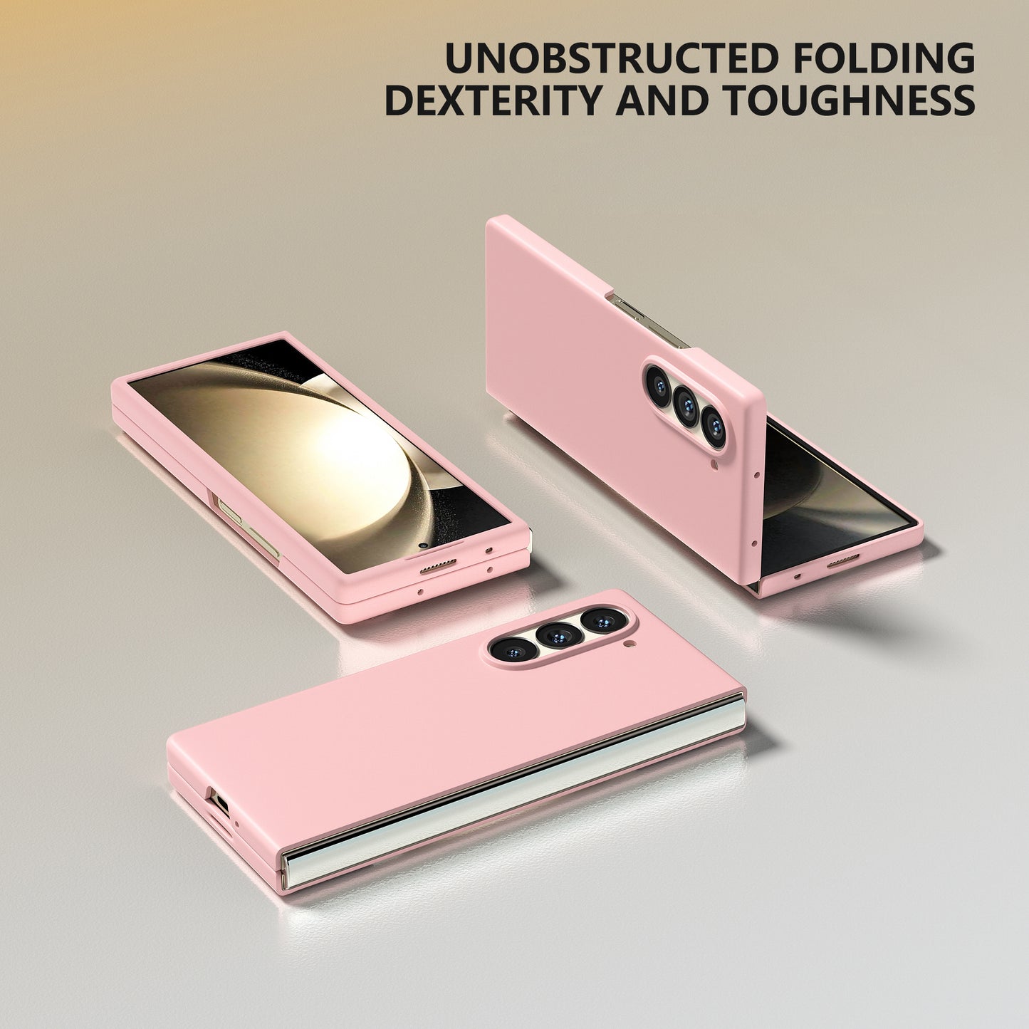 For Samsung Galaxy Z Fold6 5G PC Case Skin-touch Anti-scratch Folding Phone Cover - Pink
