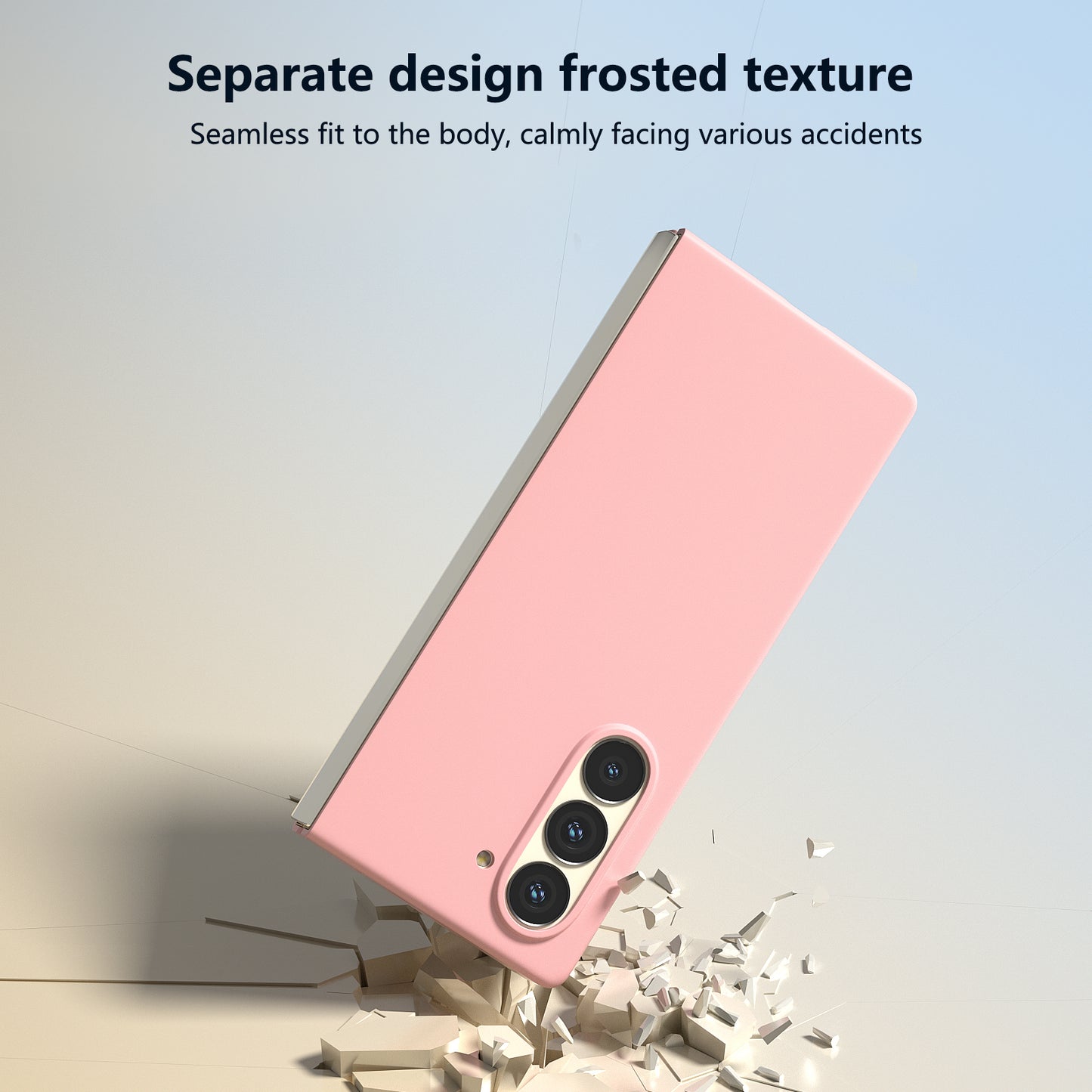 For Samsung Galaxy Z Fold6 5G PC Case Skin-touch Anti-scratch Folding Phone Cover - Pink