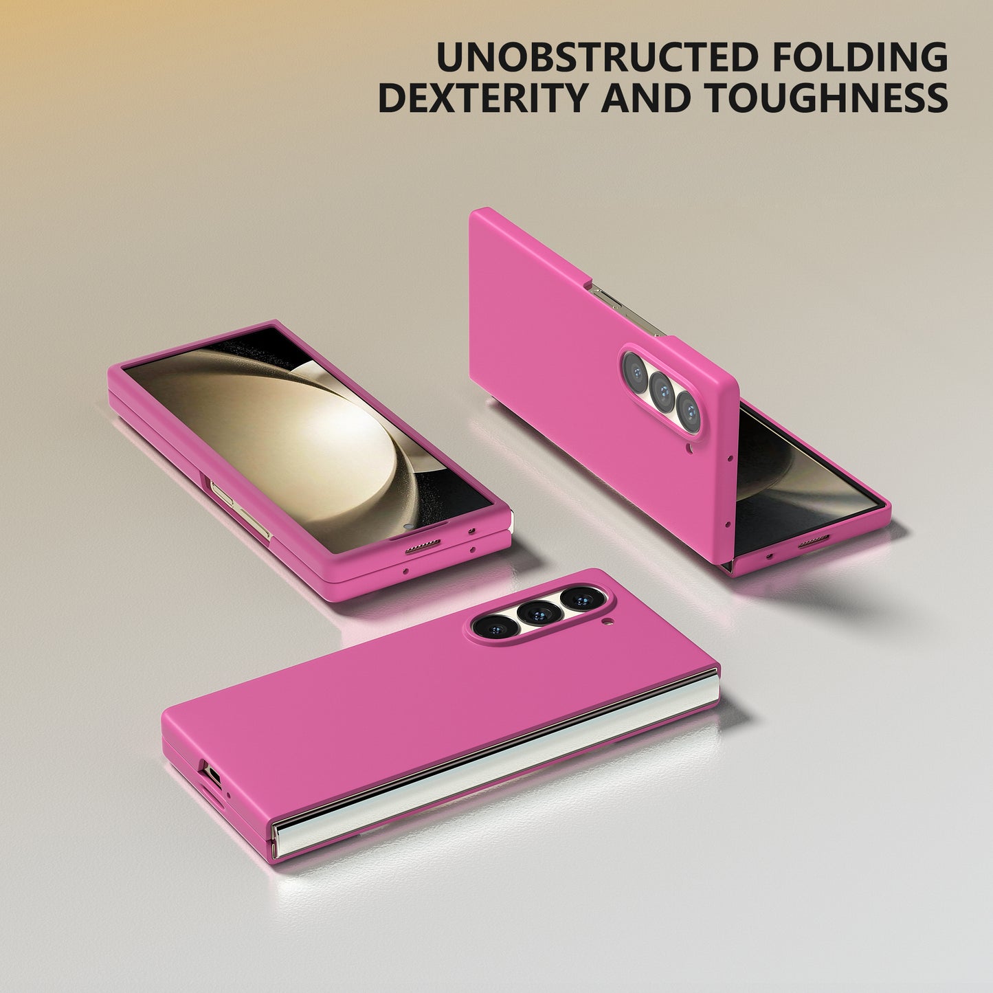 For Samsung Galaxy Z Fold6 5G PC Case Skin-touch Anti-scratch Folding Phone Cover - Rose