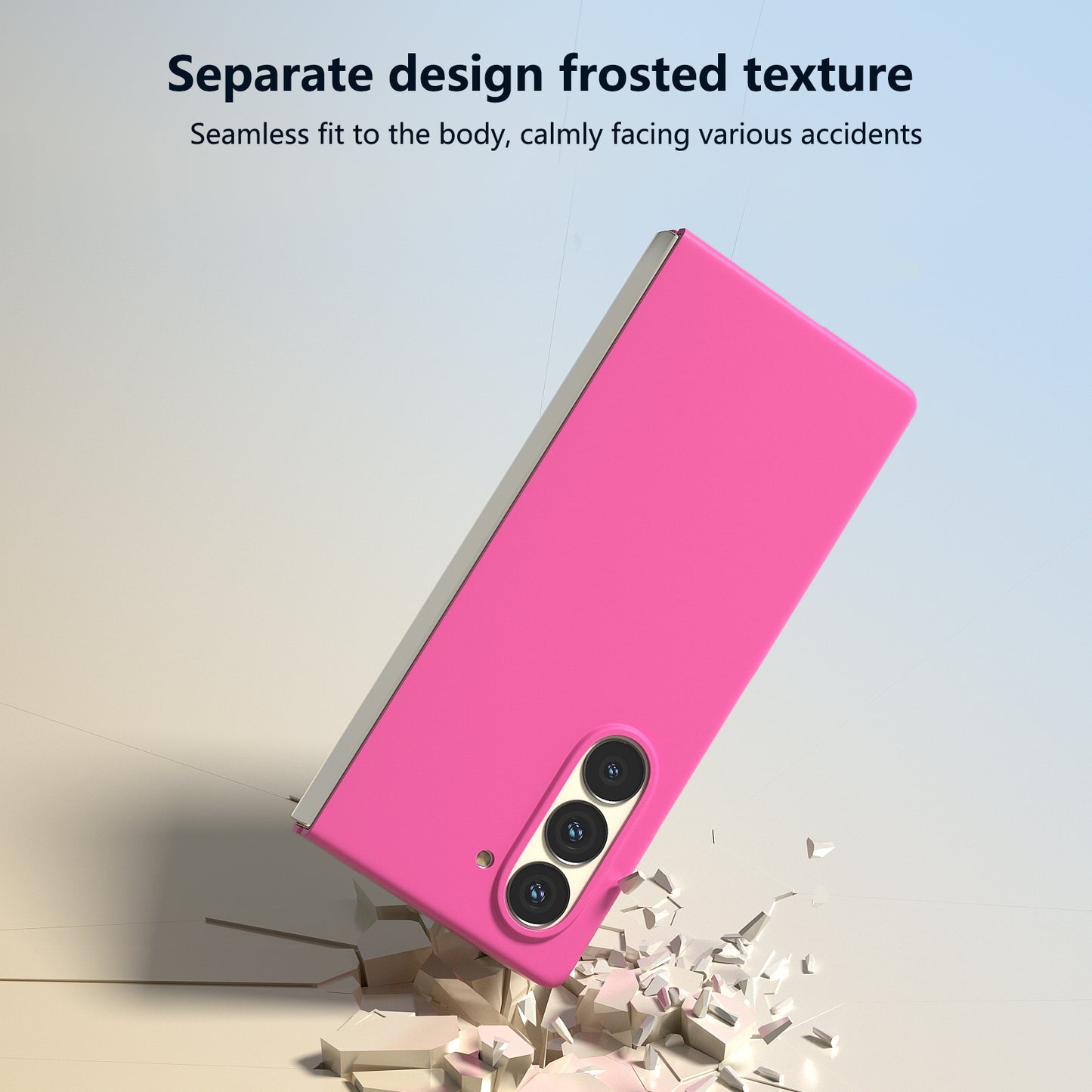 For Samsung Galaxy Z Fold6 5G PC Case Skin-touch Anti-scratch Folding Phone Cover - Rose