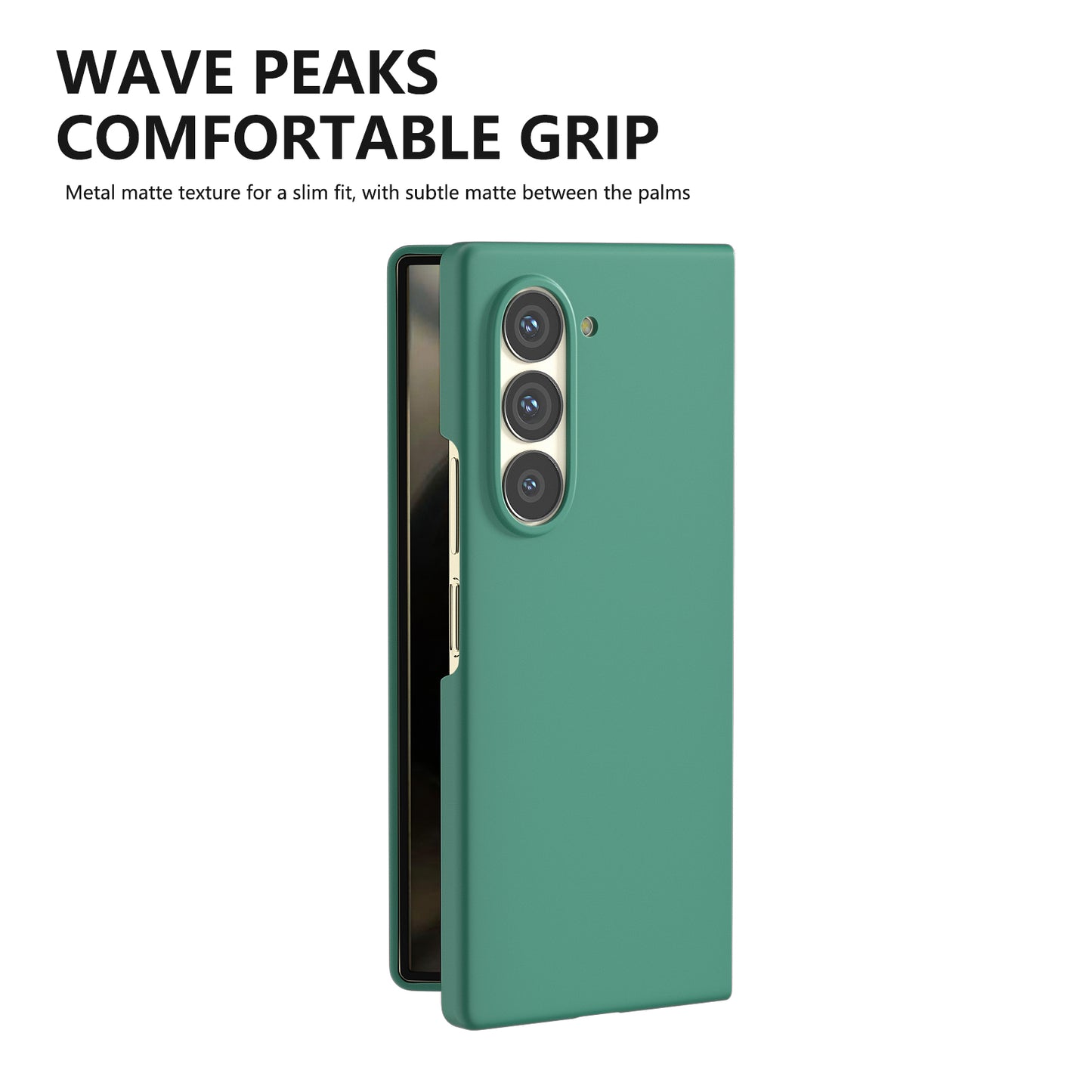 For Samsung Galaxy Z Fold6 5G PC Case Skin-touch Anti-scratch Folding Phone Cover - Dark Green