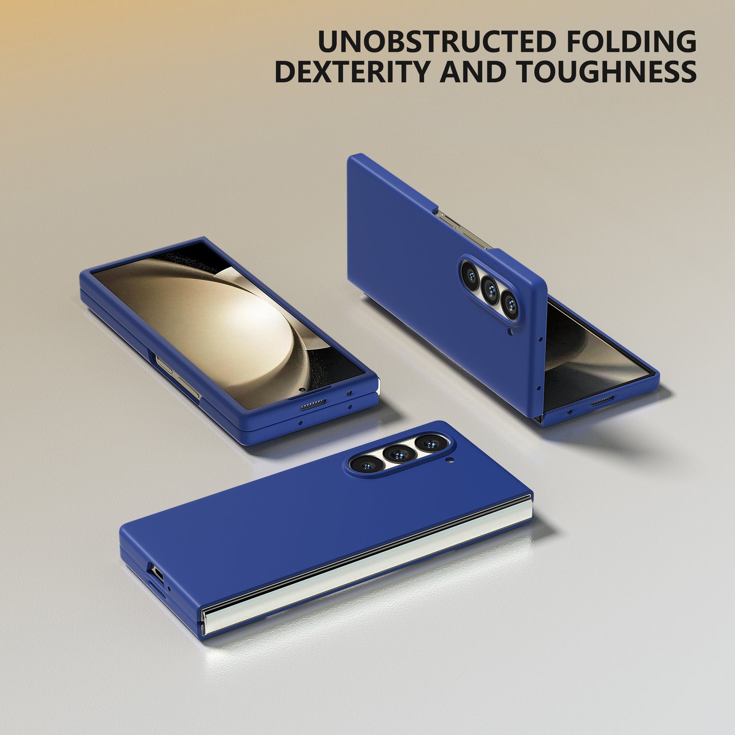 For Samsung Galaxy Z Fold6 5G PC Case Skin-touch Anti-scratch Folding Phone Cover - Blue