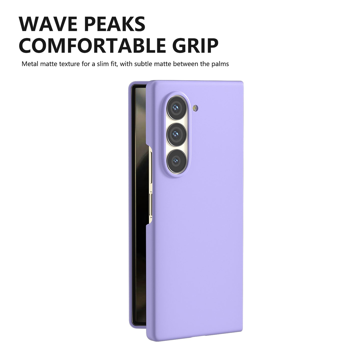 For Samsung Galaxy Z Fold6 5G PC Case Skin-touch Anti-scratch Folding Phone Cover - Purple