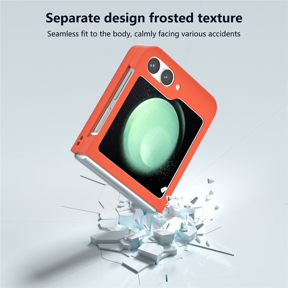 For Samsung Galaxy Z Flip7 FE 5G / Z Flip6 5G Case Skin-feel Hard PC Protective Phone Cover - Orange