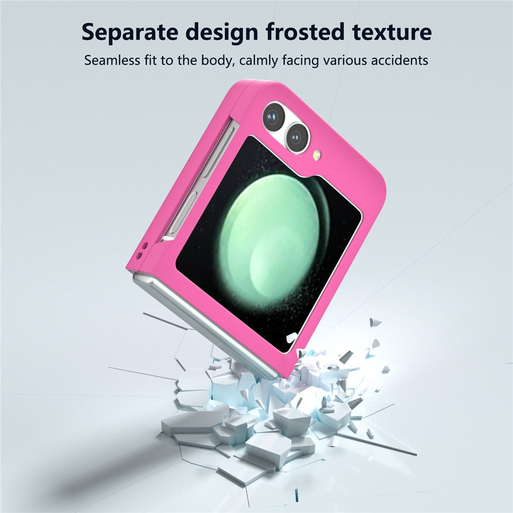 For Samsung Galaxy Z Flip7 FE 5G / Z Flip6 5G Case Skin-feel Hard PC Protective Phone Cover - Rose