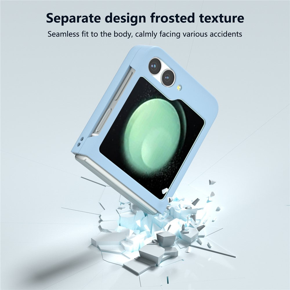 For Samsung Galaxy Z Flip7 FE 5G / Z Flip6 5G Case Skin-feel Hard PC Protective Phone Cover - Baby Blue