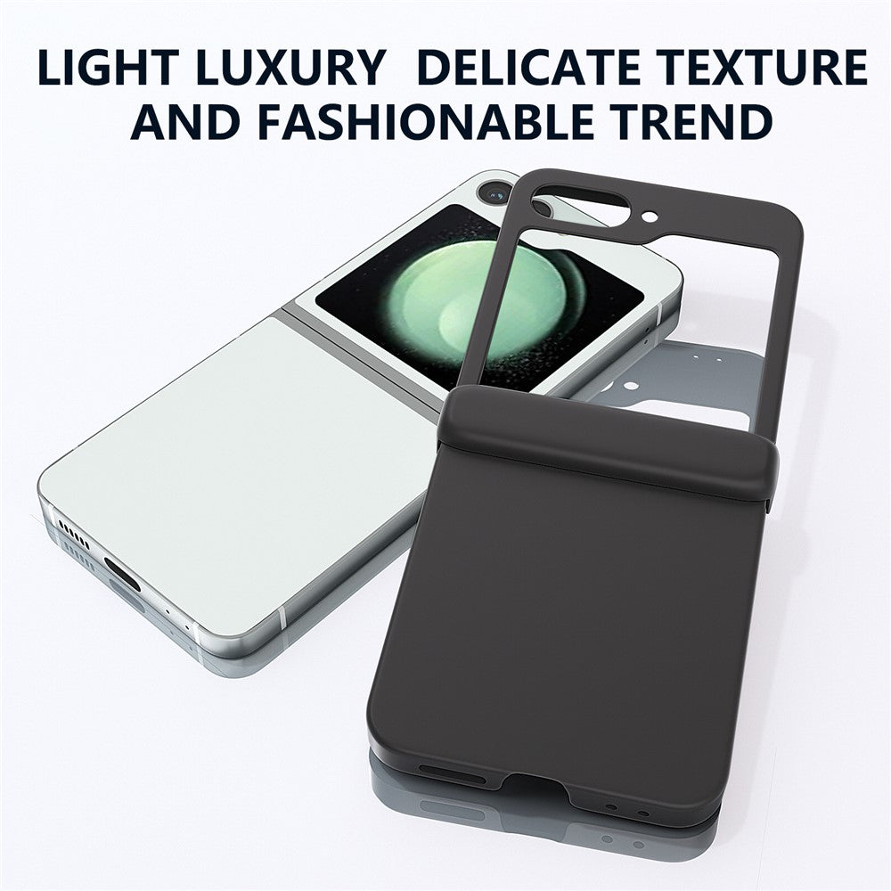 For Samsung Galaxy Z Flip7 FE 5G / Z Flip6 5G Case Skin-touch PC Phone Cover with Hinge Protection - Black