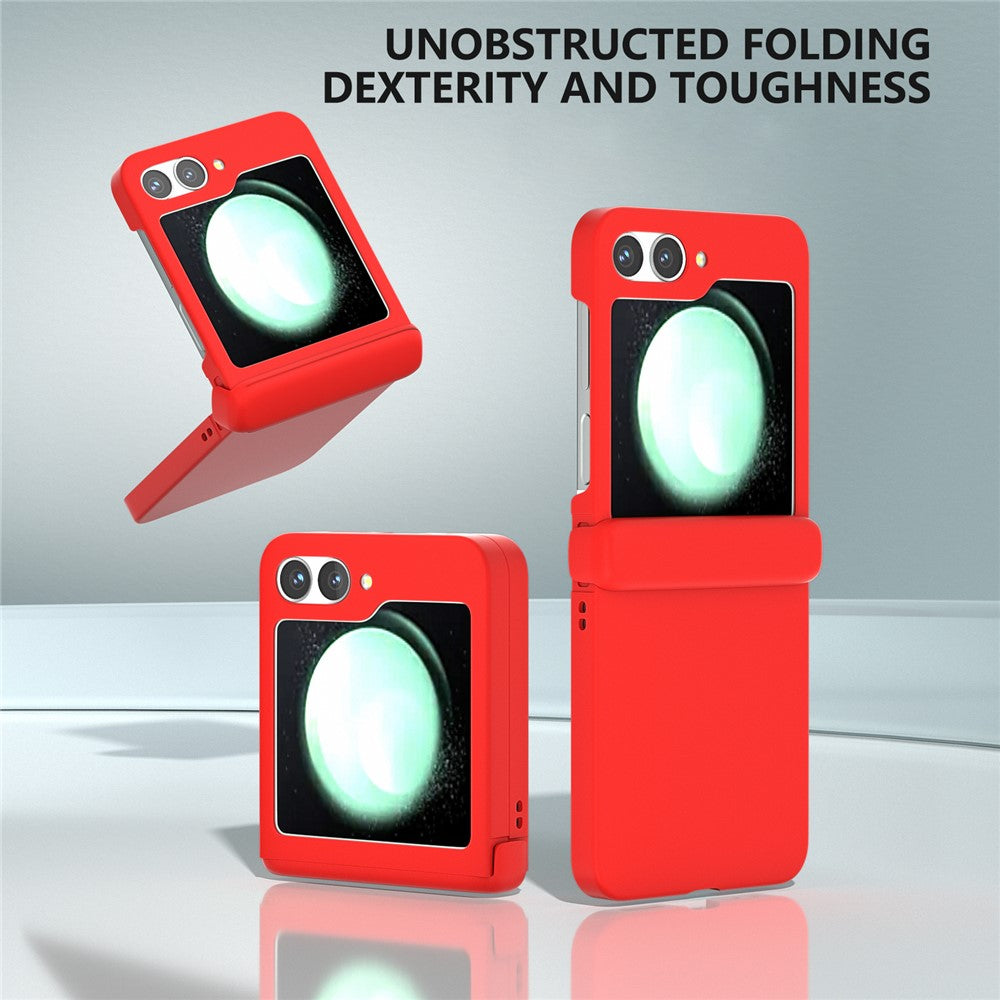 For Samsung Galaxy Z Flip7 FE 5G / Z Flip6 5G Case Skin-touch PC Phone Cover with Hinge Protection - Red