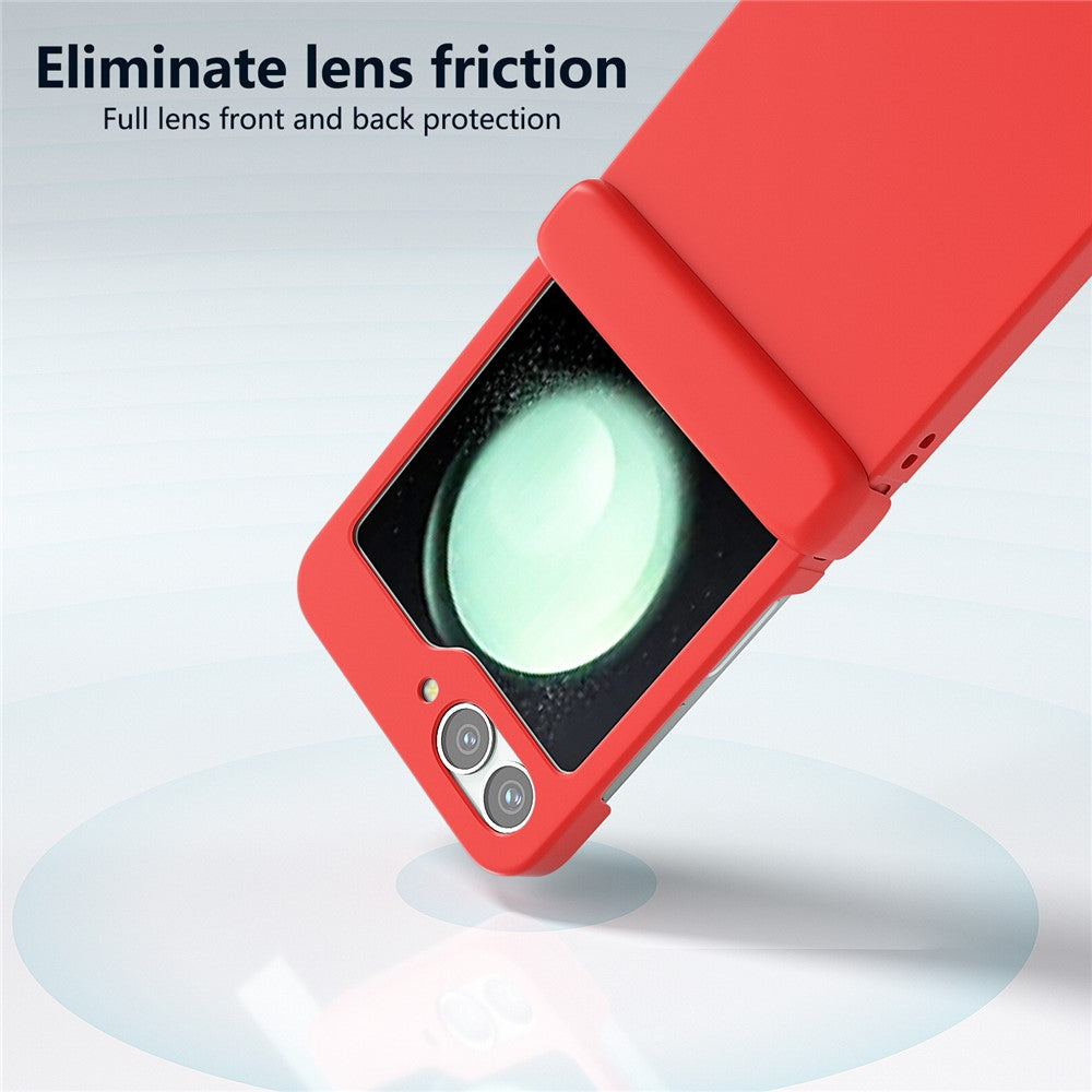 For Samsung Galaxy Z Flip7 FE 5G / Z Flip6 5G Case Skin-touch PC Phone Cover with Hinge Protection - Red