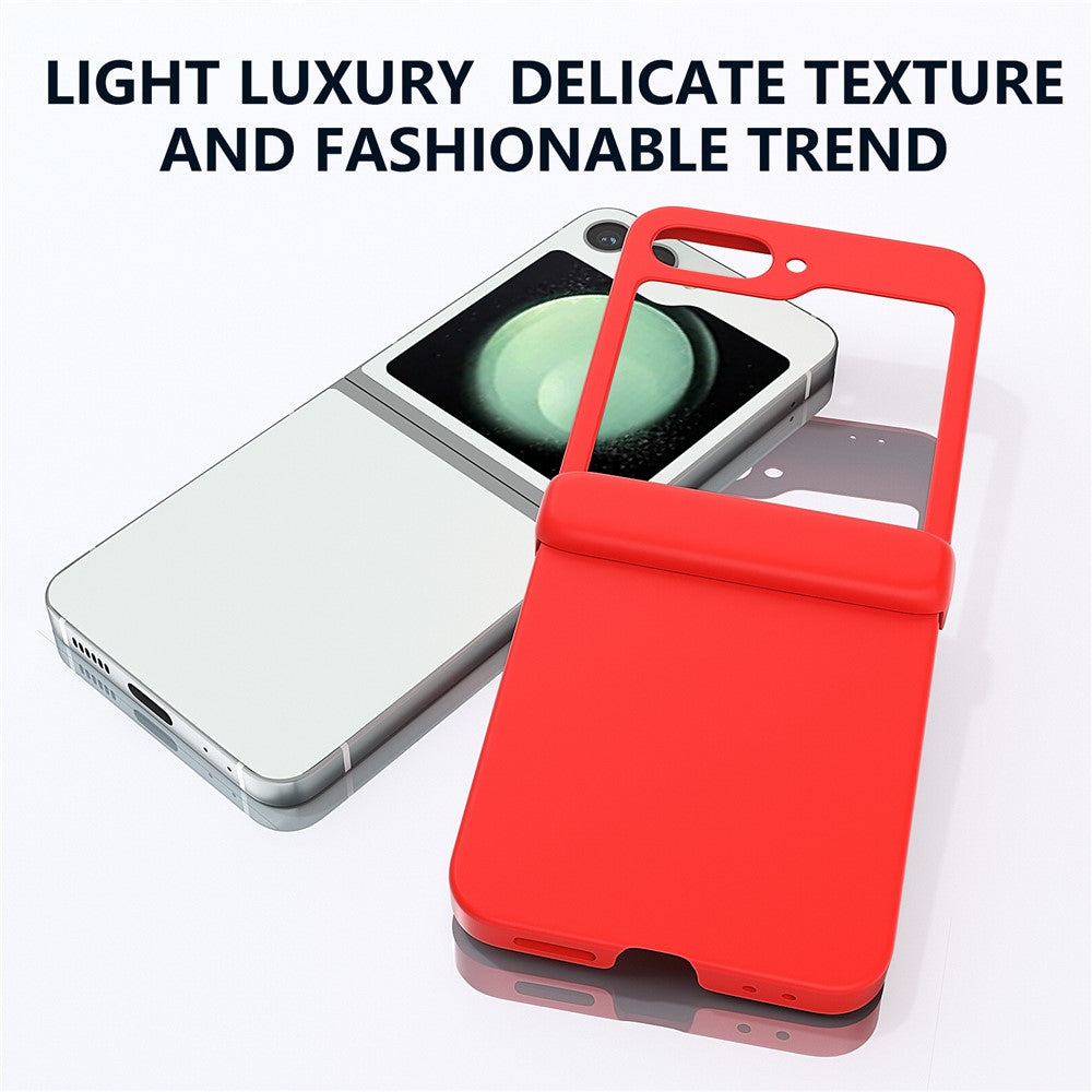 For Samsung Galaxy Z Flip7 FE 5G / Z Flip6 5G Case Skin-touch PC Phone Cover with Hinge Protection - Red
