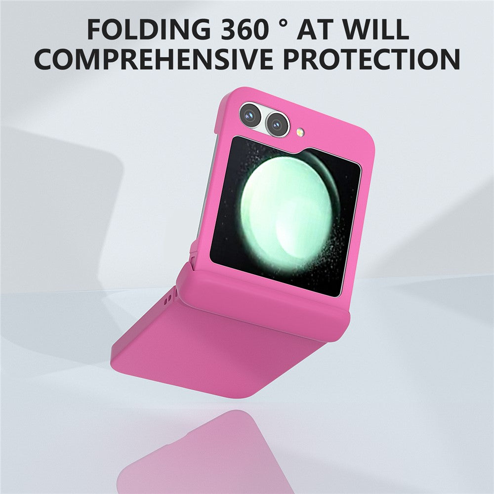 For Samsung Galaxy Z Flip7 FE 5G / Z Flip6 5G Case Skin-touch PC Phone Cover with Hinge Protection - Rose