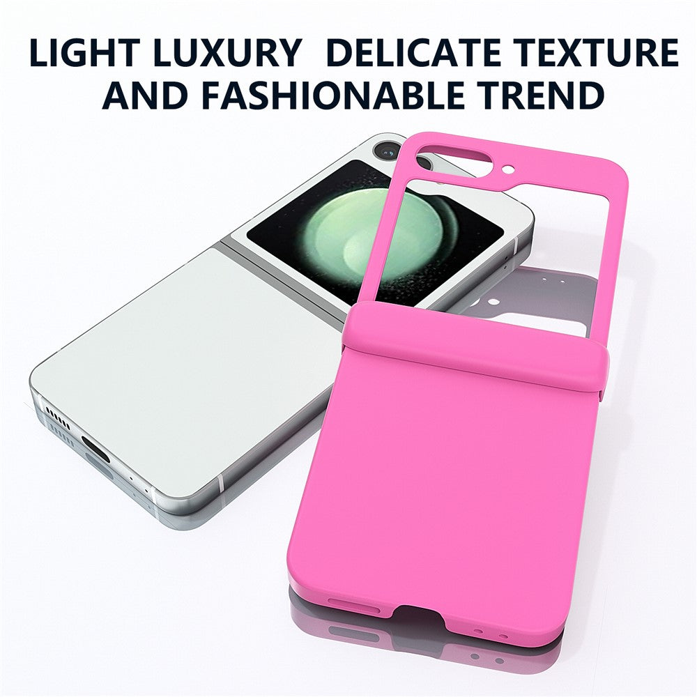 For Samsung Galaxy Z Flip7 FE 5G / Z Flip6 5G Case Skin-touch PC Phone Cover with Hinge Protection - Rose