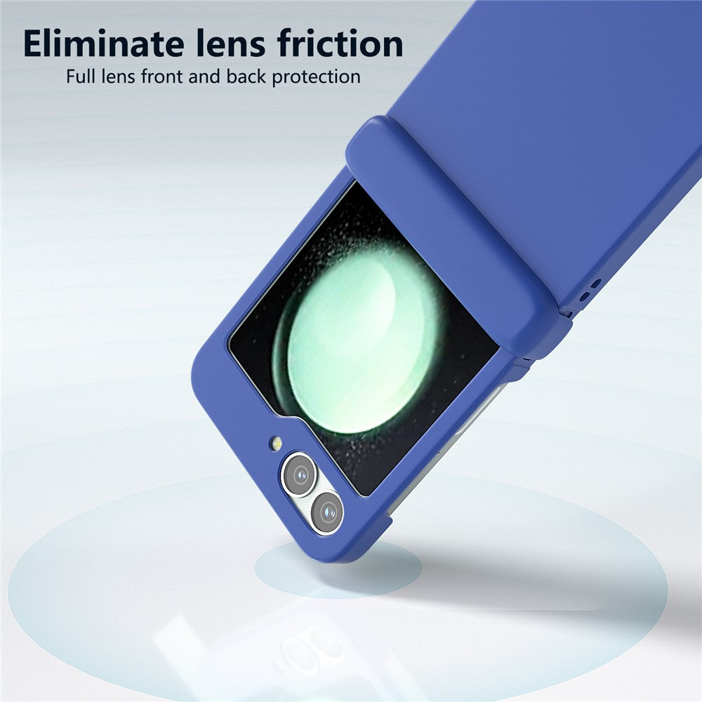 For Samsung Galaxy Z Flip7 FE 5G / Z Flip6 5G Case Skin-touch PC Phone Cover with Hinge Protection - Blue