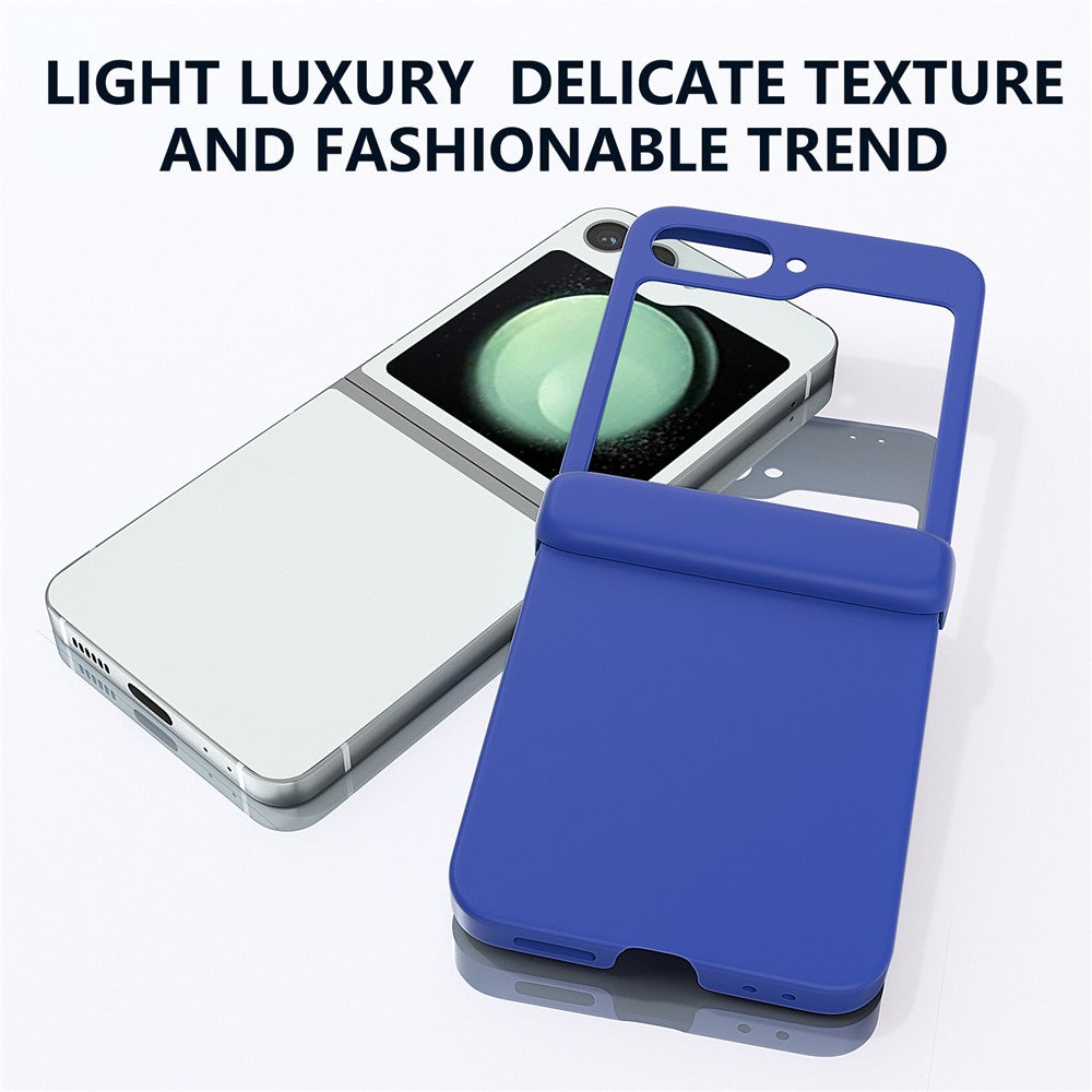 For Samsung Galaxy Z Flip7 FE 5G / Z Flip6 5G Case Skin-touch PC Phone Cover with Hinge Protection - Blue