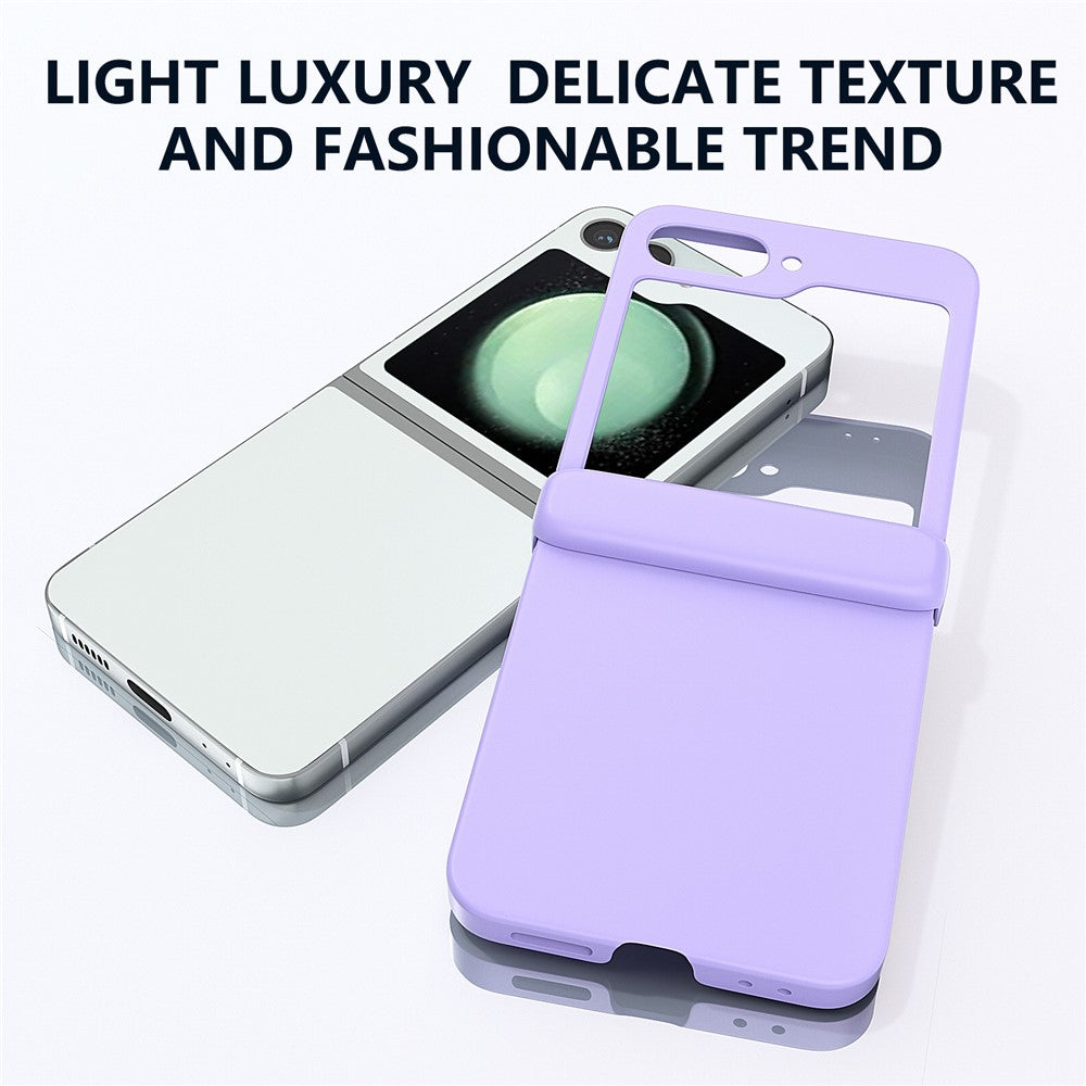 For Samsung Galaxy Z Flip7 FE 5G / Z Flip6 5G Case Skin-touch PC Phone Cover with Hinge Protection - Purple
